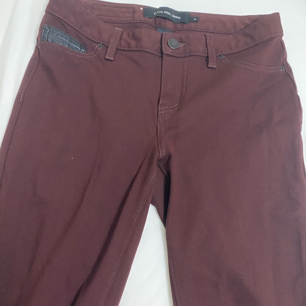 Calvin Klein Women's Burgundy Jeans